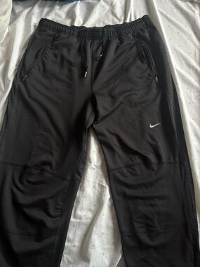 Nike Black Performance Track Pants with Silver Swoosh